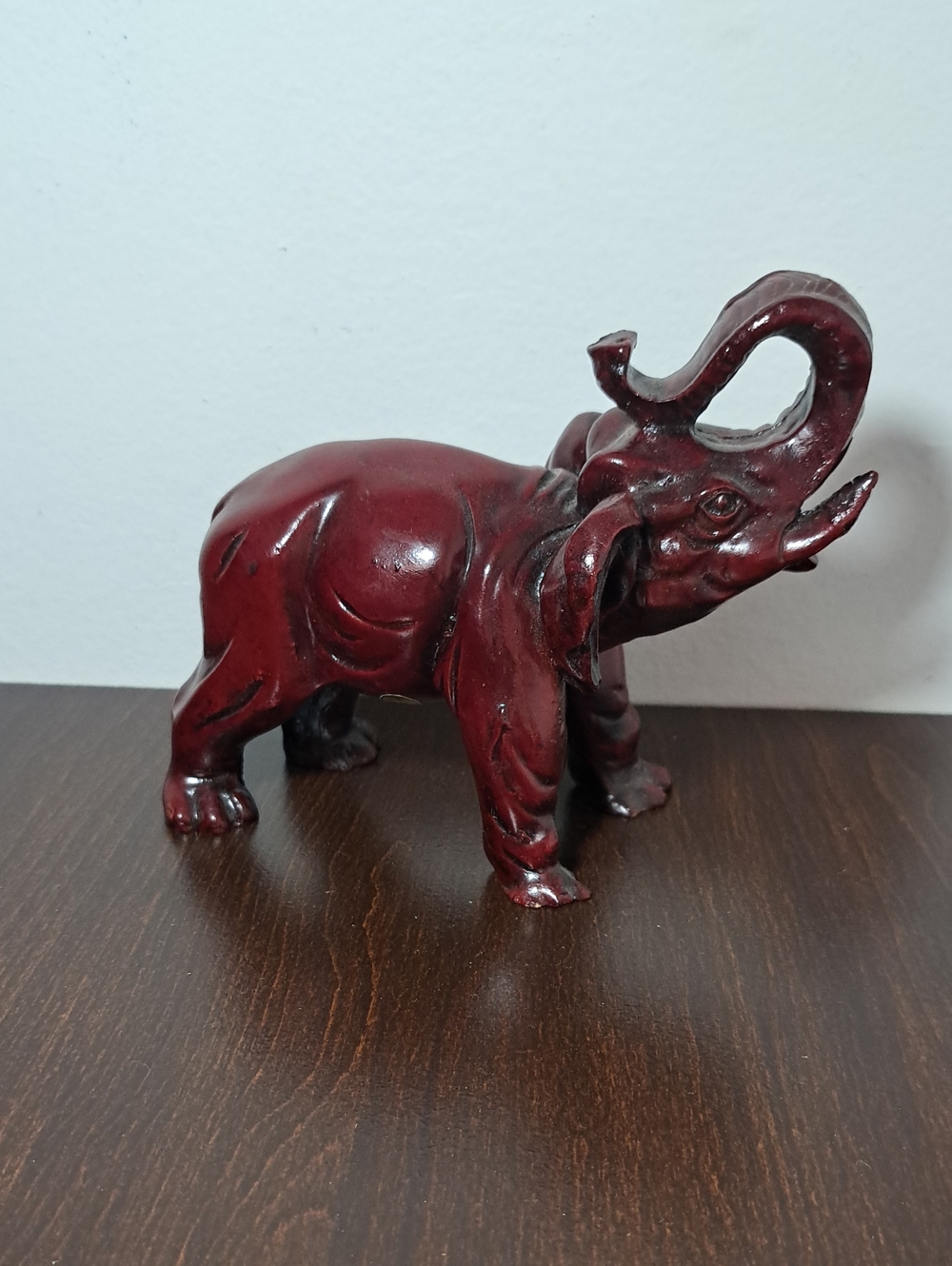 Red Elephant Sculpture Resin Figurine for Home Decor